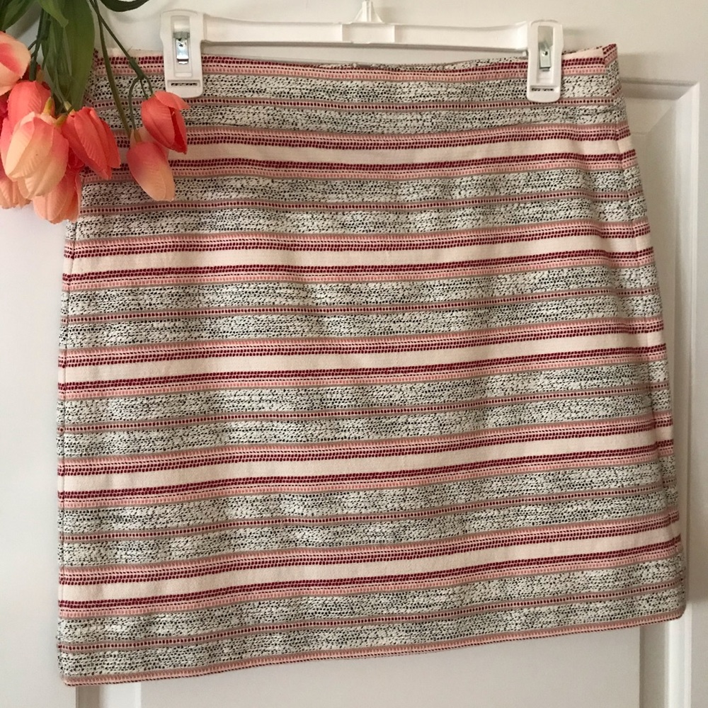 Ann Taylor Loft Striped Mini Pencil Skirt size 4